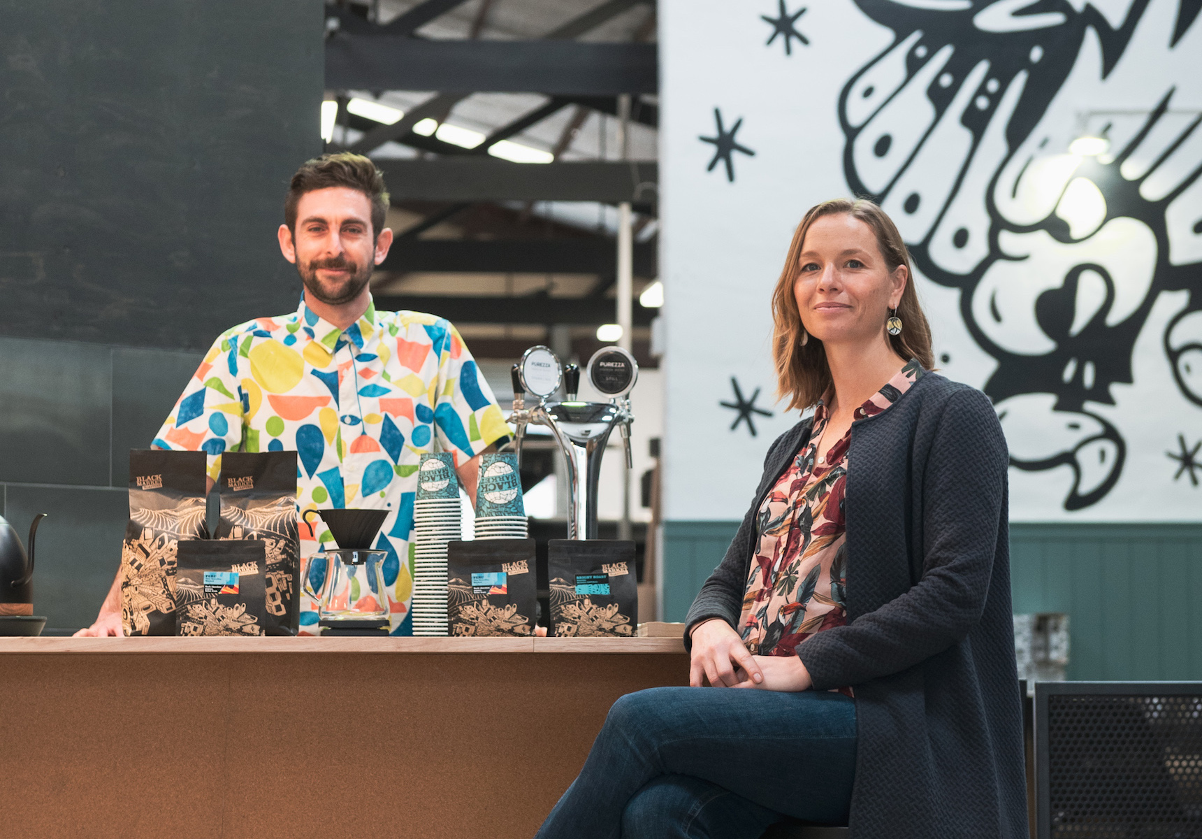 Black Market Roasters owners Angus Nicol and Jess Hol | Photography: Courtesy of Black Market Roasters

